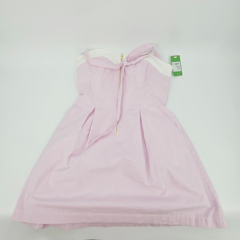 Lilly Pulitzer Marisa Dress Pink Hyacinth Lucky Seersucker NWT 12 Summer Wedding - Picture 3 of 12